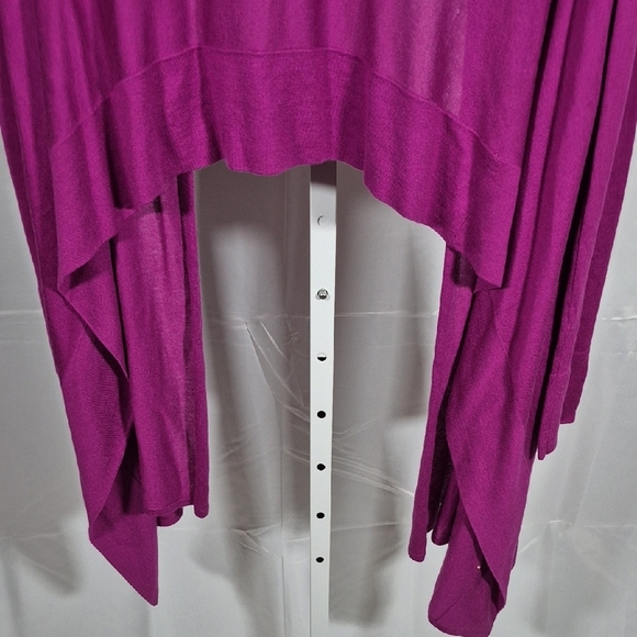 Open Drape Fuchia Shawl Cardigan, Flawed But Stunning, Silk And Cashmere Blend - Picture 6 of 11
